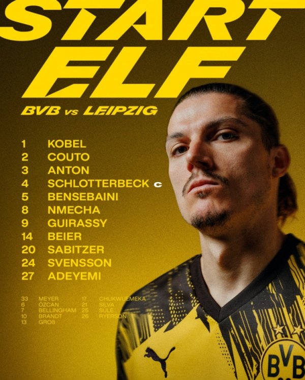 多特vs莱比锡杆位：吉拉西、阿德耶米、劳姆、努萨在列