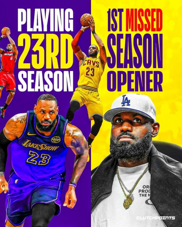 连战22年揭幕战记录  告破！美媒：时光老人追上了将满41岁的老詹