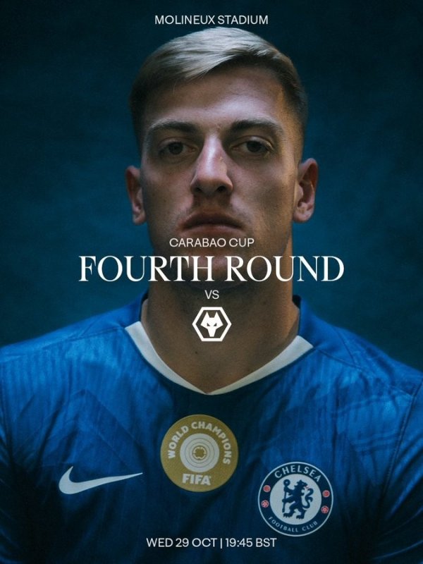 切尔西晒海报预热职业联赛  杯战狼队，德拉普单人出镜